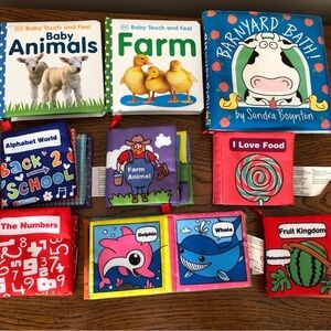 Colorful Animal and Food Soft Books Set